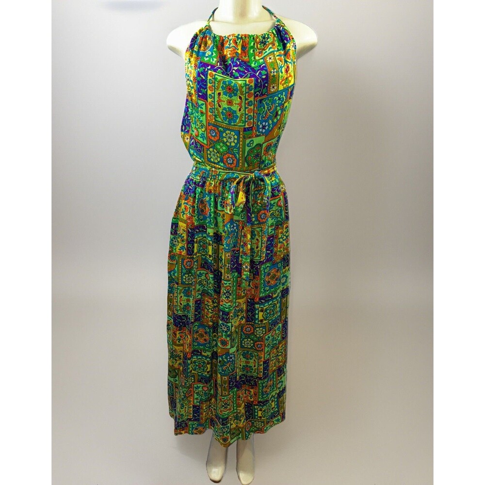 VTG Beach Mates‎ California Made  Halter Wrap Dress 60’s 70’s Print  Size Small